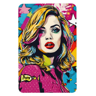 Imán Retrato de arte pop retro audaz