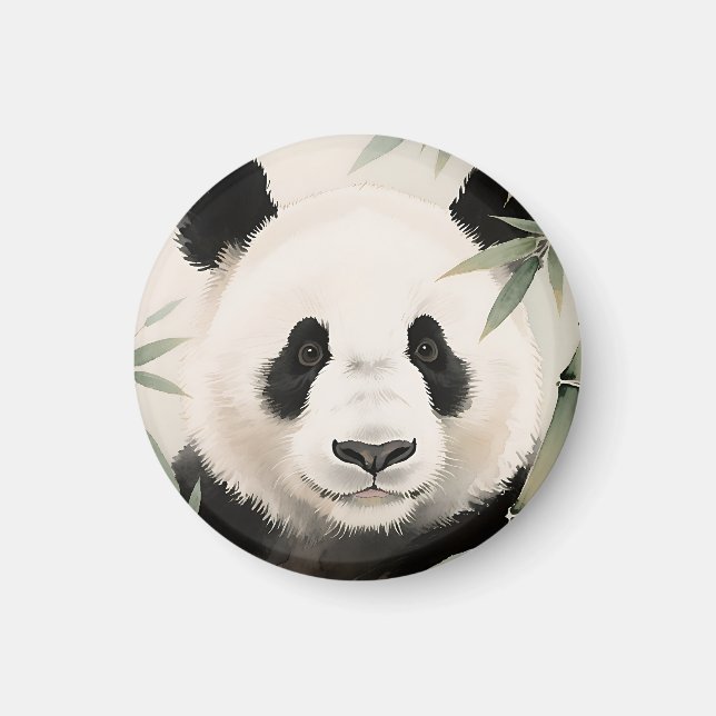 Imán Retrato de bambú de panda gigante (Frente)
