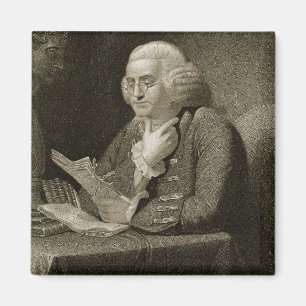 Imán Retrato de Benjamin Franklin, grabado por Thomas