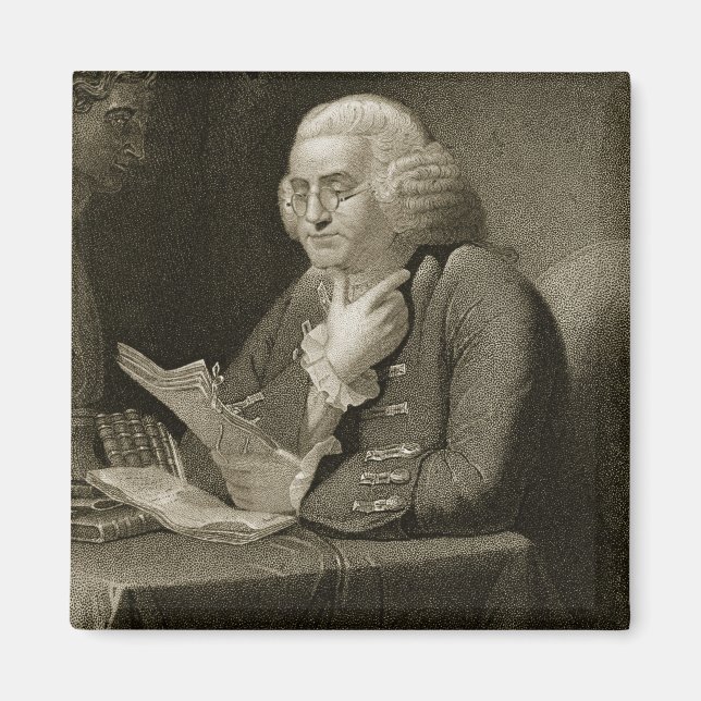 Imán Retrato de Benjamin Franklin, grabado por Thomas (Frente)