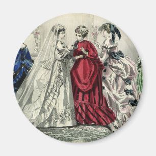 Imán Retrato de boda de fiesta de novia victoriana vint