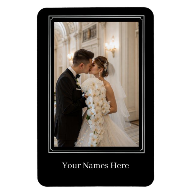 Imán Retrato de boda personalizado  (Vertical)