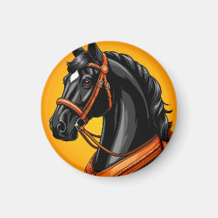 Imán Retrato de caballo negro elegante