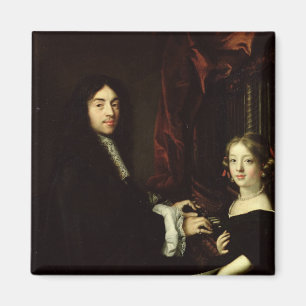 Imán Retrato de Charles Couperin y la hija