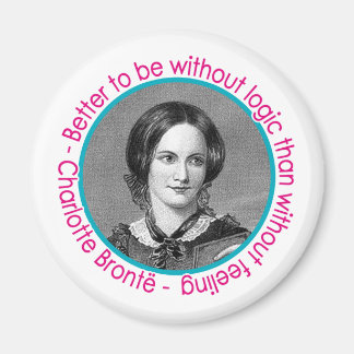 Imán Retrato de Charlotte Bronte con cita