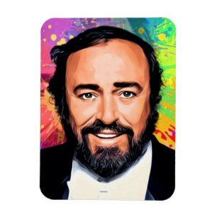 Imán Retrato de color Luciano Pavarotti