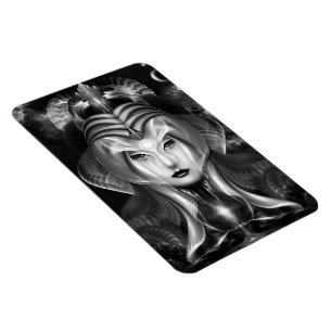 Imán Retrato De Cyria Midnight Bright Photo Magnet