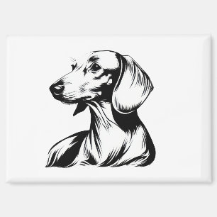 Imán Retrato de Dachshund – Arte de Línea Minimalista d