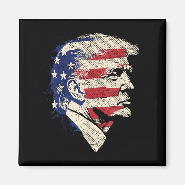 Imán Retrato de Donald Trump (Frente)