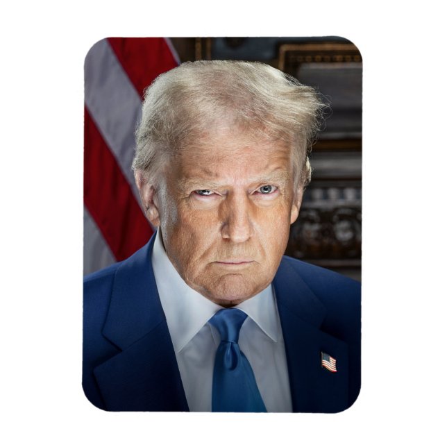 Imán Retrato de Donald Trump, presidente de Estados Uni (Vertical)