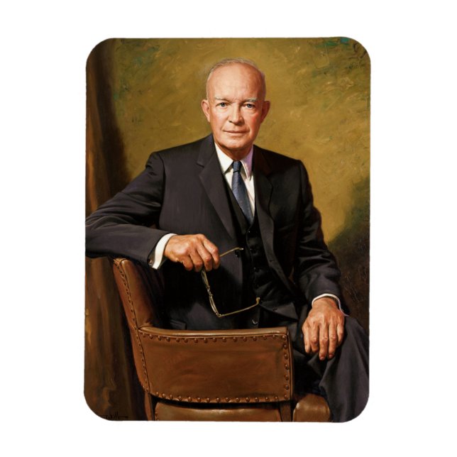 Imán Retrato de Dwight Eisenhower Presidente de la Casa (Vertical)