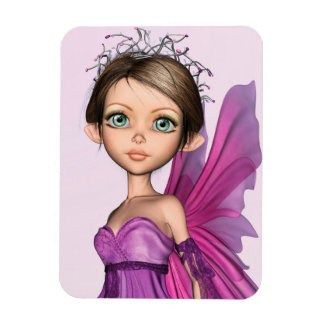 Imán Retrato de Fantasía de Ojos Grandes de Hada Rosa