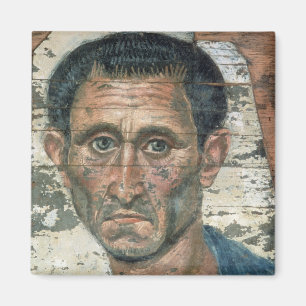 Imán Retrato de Fayum de un hombre en una capa azul,