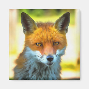 Imán Retrato de Fox: Arte de vida salvaje realista