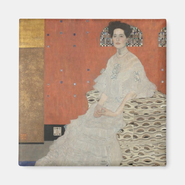 Imán Retrato de Fritza Riedler por Gustav Klimt (Frente)