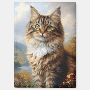Imán Retrato de gatito Maine Coon