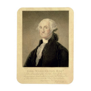 Imán Retrato de George Washington, grabado por