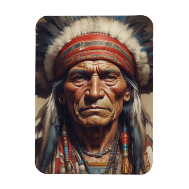 Imán Retrato de Geronimo Jefe de la India (Vertical)