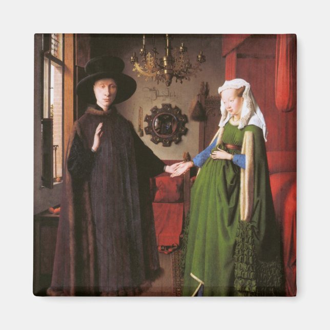 Imán Retrato de Giovanni Arnolfini y su esposa (Frente)