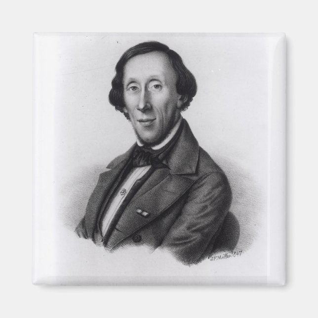 Imán Retrato de Hans Christian Andersen (Frente)