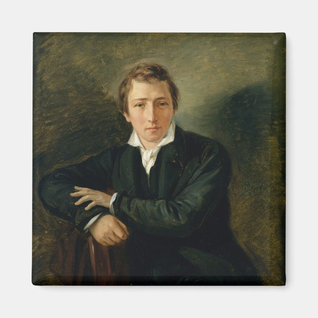 Imán Retrato de Heinrich Heine 1831 (Frente)