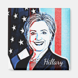 Imán Retrato de Hillary Clinton Pop Art Magnet