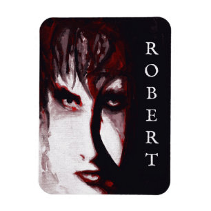 Imán Retrato de hombre de música gótica post punk arte