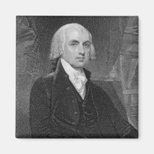 Imán Retrato de James Madison, grabado por Guillermo A.