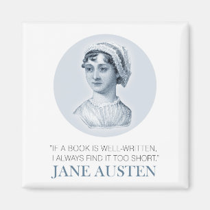 Imán Retrato de Jane Austen y cita para leer