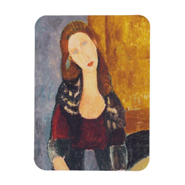 Imán Retrato de Jeanne Hebuterne de Amedeo Modigliani (Vertical)