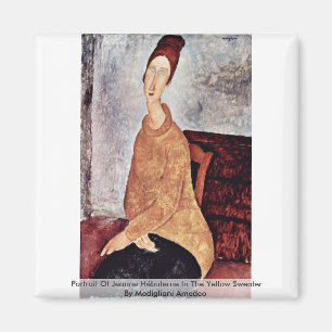 Imán Retrato de Jeanne Hébuterne en el suéter amarill