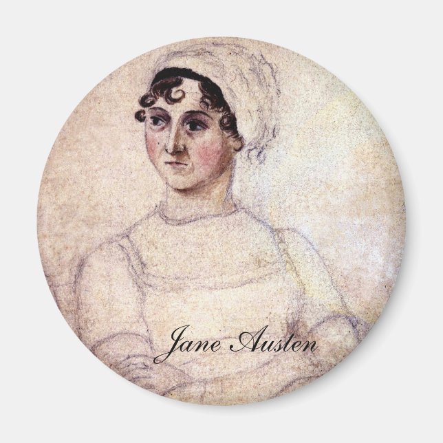 Imán Retrato de la antigua Jane Austen (Frente)