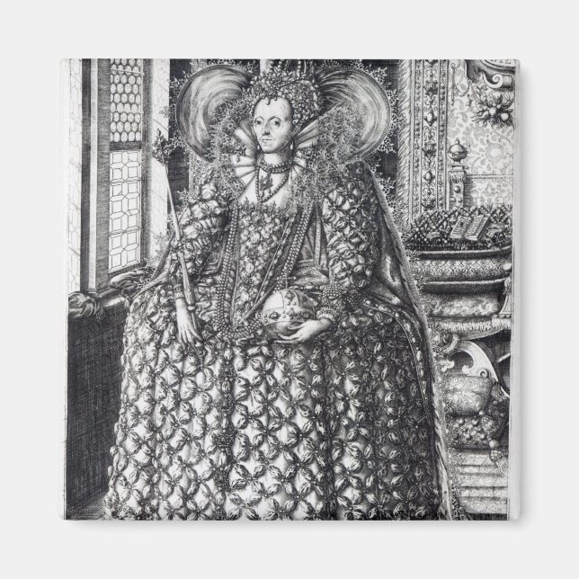 Imán Retrato de la Reina Isabel I (Frente)