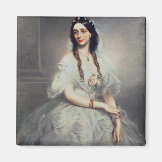 Imán Retrato de la Sra. C.W.Stoughton (d.1907), tricuad (Frente)