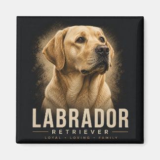 Imán Retrato de Labrador Retriever Perro Fiel de Famili