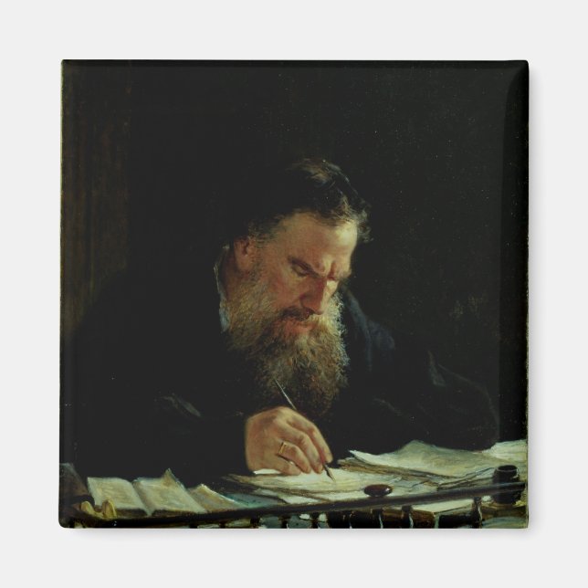 Imán Retrato de Lev Tolstoy (Frente)