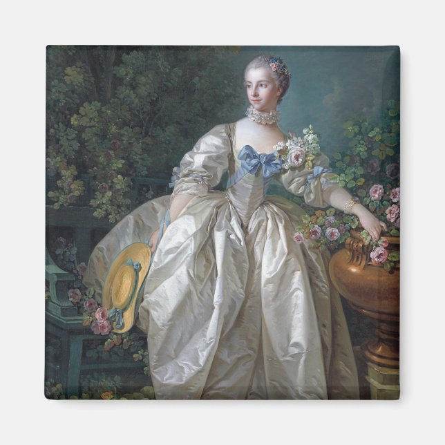 Imán Retrato de Madame Bergeret, Boucher (Frente)