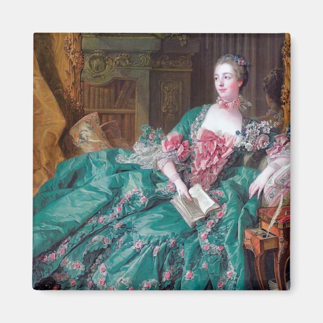Imán Retrato de Madame Pompadour, Boucher, 1756 (Frente)