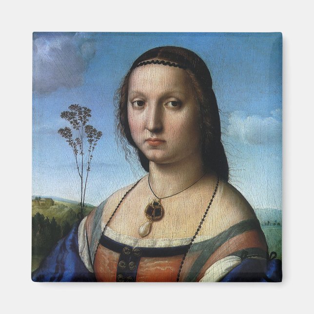 Imán Retrato de Maddalena Doni por Raphael Sanzio (Frente)