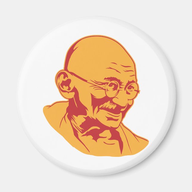 Imán Retrato de Mahatma Gandhi (Frente)