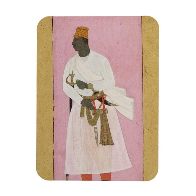 Imán Retrato de Malik Amber, inscrito en Deva (Vertical)