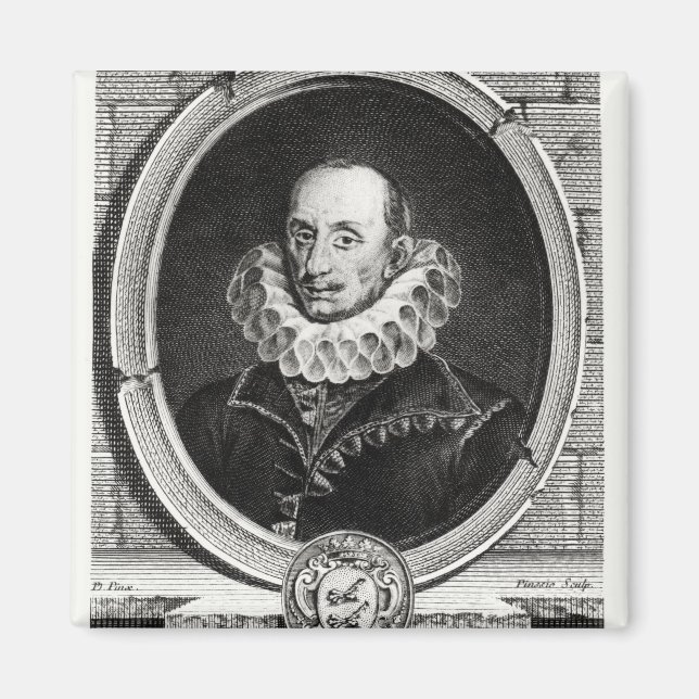 Imán Retrato de Medallón de Pierre de Bourdeille (Frente)