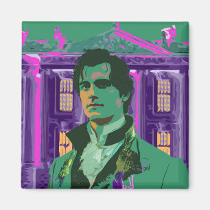 Imán Retrato de Mr Darcy atractivo ciberpunk neón