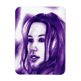 Imán Retrato de mujer morada arte original