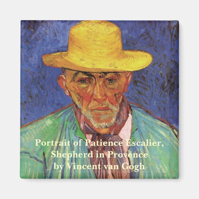 Imán Retrato de Patience Escalier por Vincent van Gogh (Frente)