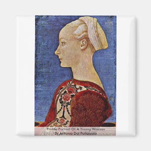 Imán Retrato De Perfil De Una Joven