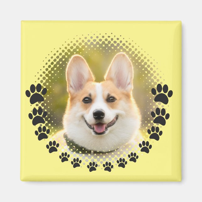 Imán Retrato de perro de marco personalizado (Frente)