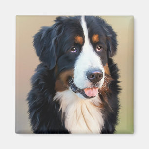 Imán Retrato de perro de montaña de Bernese