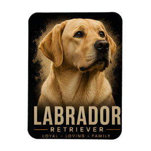 Imán Retrato de perro familiar Labrador Retriever leal
