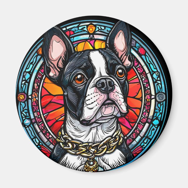Imán Retrato de perro lindo (Frente)